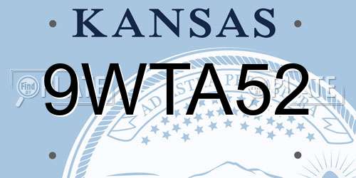 9WTA52 Kansas License Plate