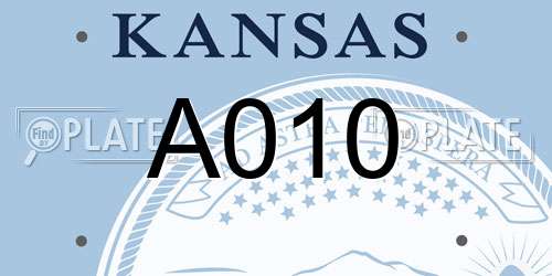 A010 Kansas License Plate