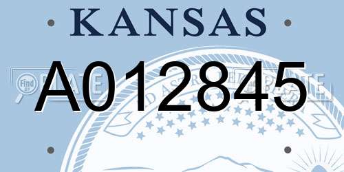 A012845 Kansas License Plate