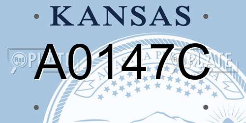 A0147C Kansas License Plate