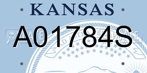 A01784S Kansas License Plate
