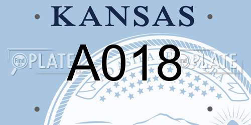 A018 Kansas License Plate