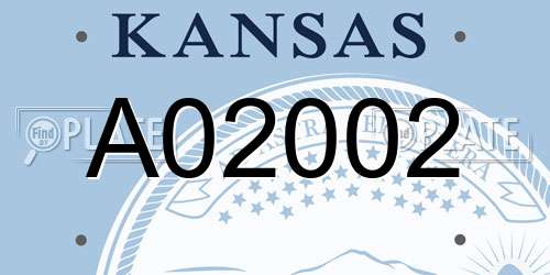 A02002 Kansas License Plate