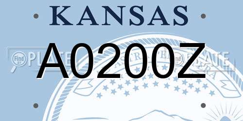 A0200Z Kansas License Plate
