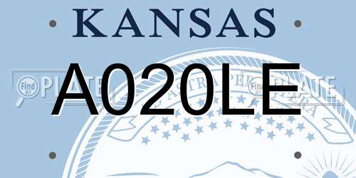 A020LE Kansas License Plate
