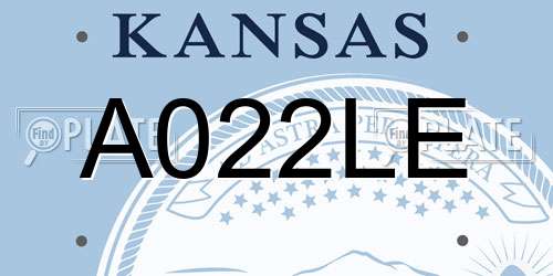 A022LE Kansas License Plate