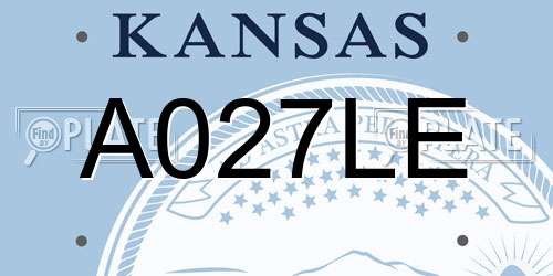 A027LE Kansas License Plate