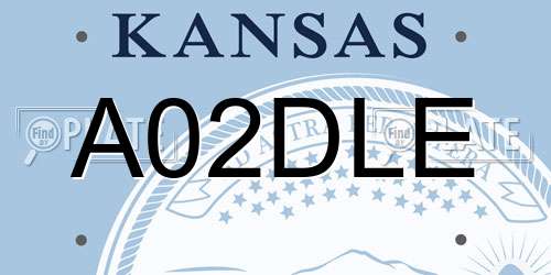A02DLE Kansas License Plate