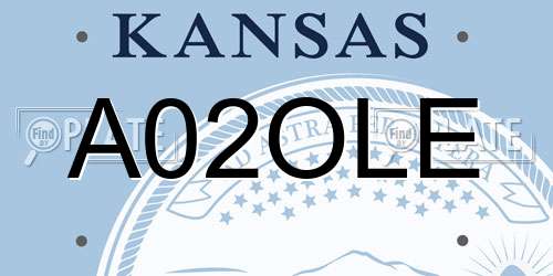 A02OLE Kansas License Plate