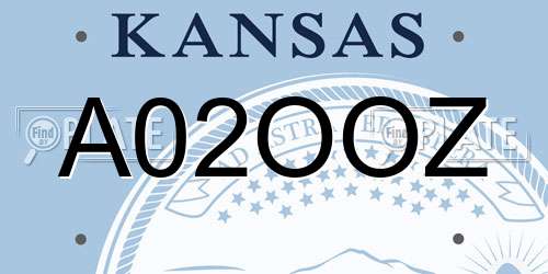 A02OOZ Kansas License Plate