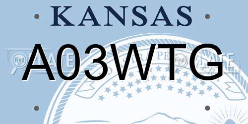 A03WTG Kansas License Plate