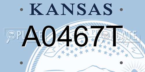 A0467T Kansas License Plate
