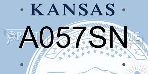 A057SN Kansas License Plate