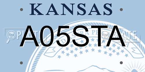 A05STA Kansas License Plate