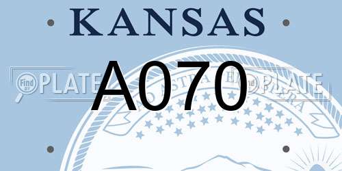 A070 Kansas License Plate