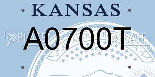 A0700T Kansas License Plate
