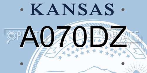 A070DZ Kansas License Plate