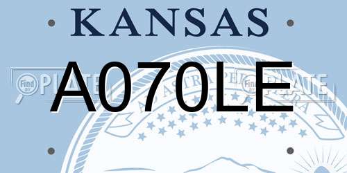A070LE Kansas License Plate