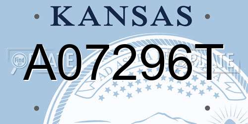 A07296T Kansas License Plate