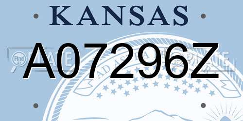 A07296Z Kansas License Plate