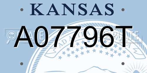 A07796T Kansas License Plate