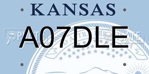 A07DLE Kansas License Plate