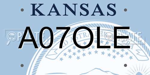 A07OLE Kansas License Plate