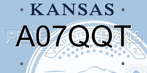 A07QQT Kansas License Plate