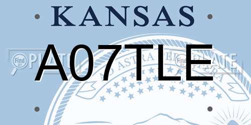 A07TLE Kansas License Plate