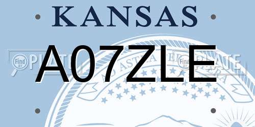 A07ZLE Kansas License Plate