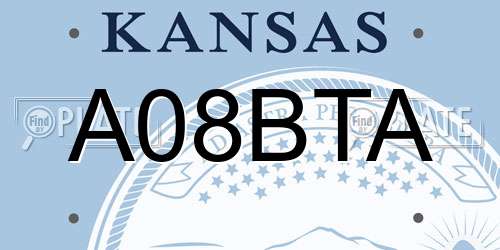 A08BTA Kansas License Plate