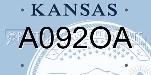 A092OA Kansas License Plate