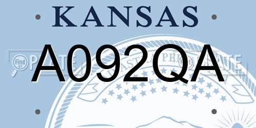A092QA Kansas License Plate