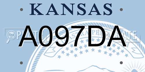 A097DA Kansas License Plate