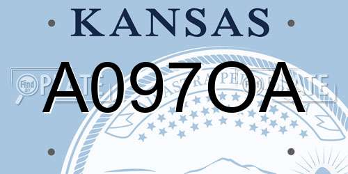 A097OA Kansas License Plate