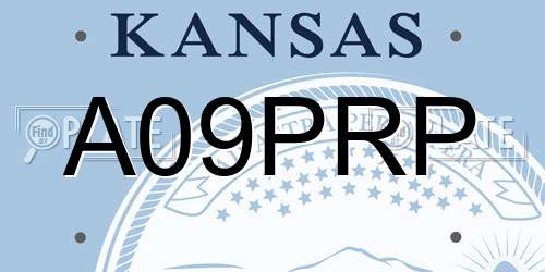 A09PRP Kansas License Plate