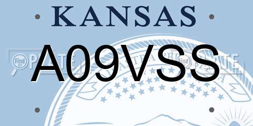 A09VSS Kansas License Plate