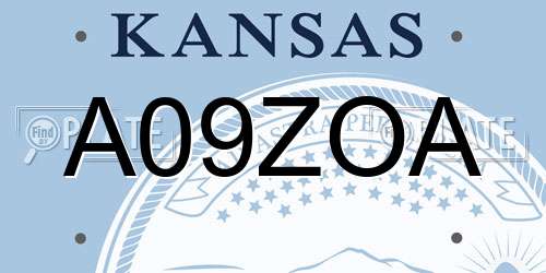 A09ZOA Kansas License Plate