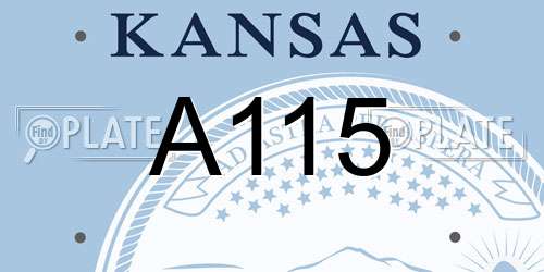 A115 Kansas License Plate