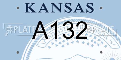 A132 Kansas License Plate