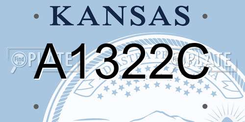 A1322C Kansas License Plate