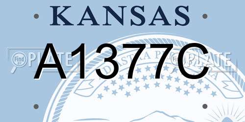 A1377C Kansas License Plate