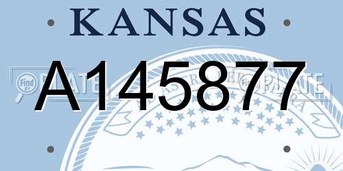 A145877 Kansas License Plate