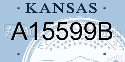 A15599B Kansas License Plate
