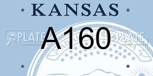 A160 Kansas License Plate