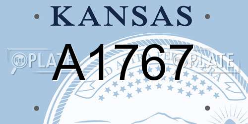 A1767 Kansas License Plate