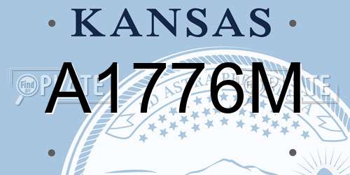 A1776M Kansas License Plate