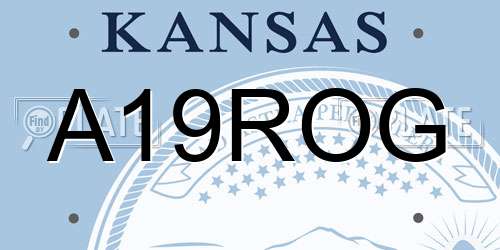 A19ROG Kansas License Plate
