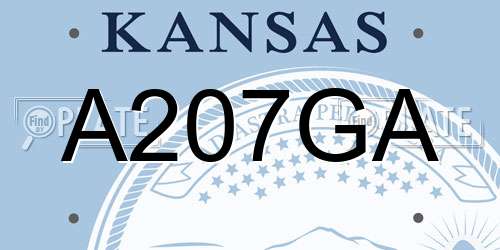 A207GA Kansas License Plate