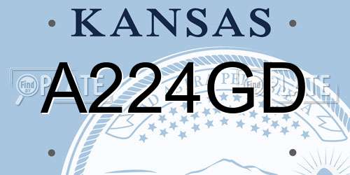 A224GD Kansas License Plate